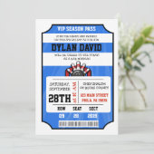 BOWLING TICKET Bar/Bat Mitzwa uitnodiging (Staand voorkant)