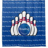 Bowling Tiled Text Design Showgordijn Douchegordijn (Voorkant)