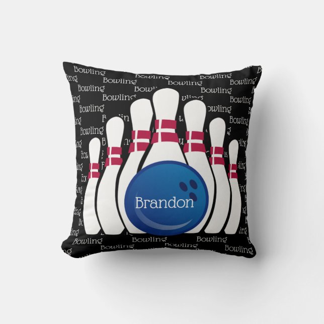 Bowling Tiled Text Design Sierkussen (Voorkant)