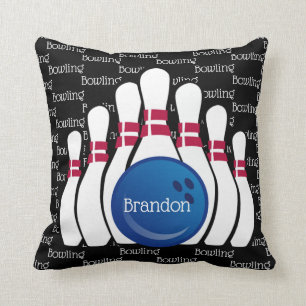 Bowling Tiled Text Design Sierkussen