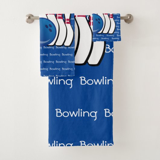 Bowling Tiled Text Design Towel Set Bad Handdoek (Insitu)