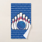 Bowling Tiled Text Design Towel Set Bad Handdoek (Handdoek)