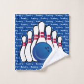 Bowling Tiled Text Design Towel Set Bad Handdoek (Wasdoekje)