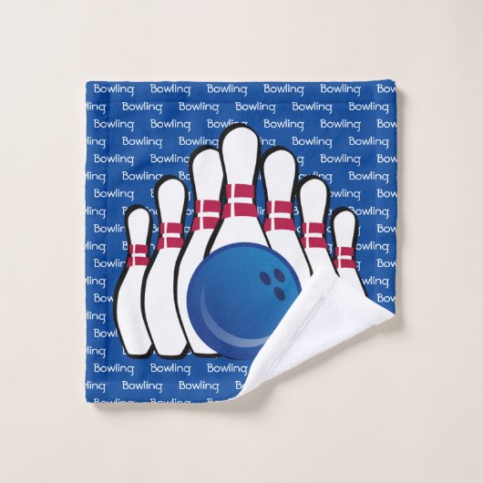 Bowling Tiled Text Design Towel Set Bad Handdoek (Wasdoekje)
