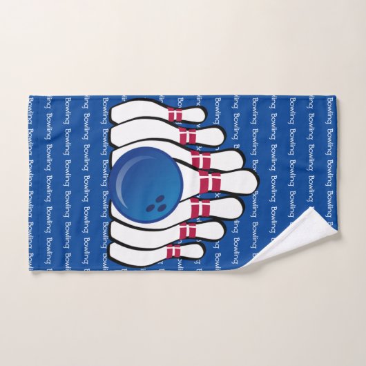 Bowling Tiled Text Design Towel Set Bad Handdoek (Handdoek)