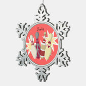  Bowling Tin Sneeuwvlok Ornament (Rechts)