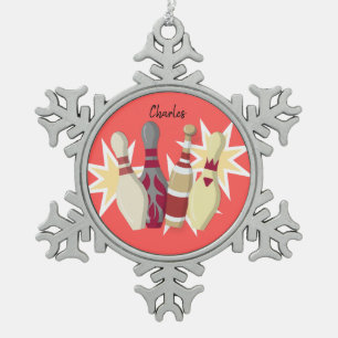  Bowling Tin Sneeuwvlok Ornament