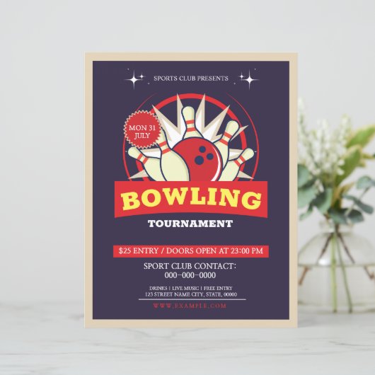 Bowling Toernooi flyer (Staand voorkant)