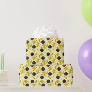 Bowling Toernooi Winnaar Spelden Trofee Patroon Cadeaupapier