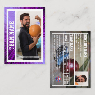 Bowling Trading Kaart Toernooi Souvenir Paarse Contactkaartje