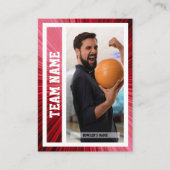 Bowling Trading Kaart Toernooi Souvenir Rood Contactkaartje (Voorkant)