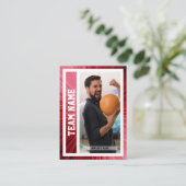 Bowling Trading Kaart Toernooi Souvenir Rood Contactkaartje (Staand voorkant)
