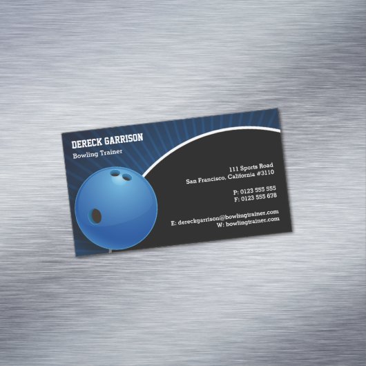 Bowling Trainer | Perfecte sport Magnetisch Visitekaartje (Voorbeeld)