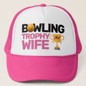 Bowling Trophy Wife Fun Bowler Lady Lover Trucker Pet (Voorkant)