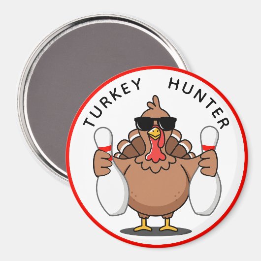 Bowling Turkey Hunter Large Magnet (Voorkant / Achterkant)
