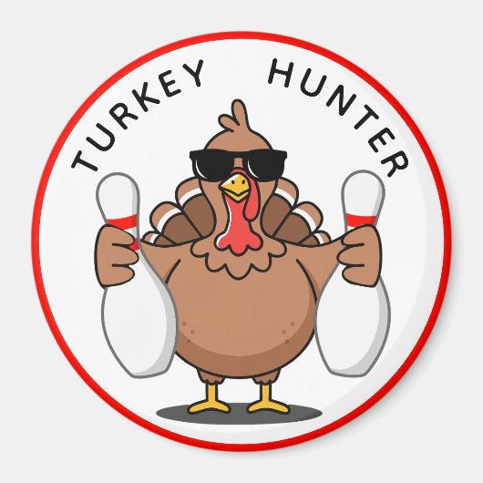 Bowling Turkey Hunter Large Magnet (Voorkant)