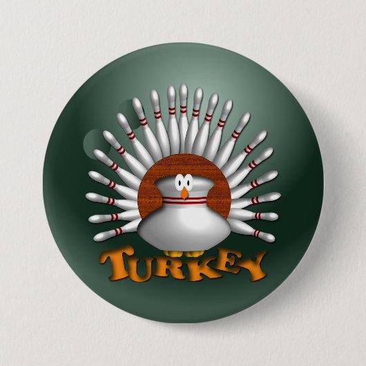Bowling Turkey Ronde Button 7,6 Cm (Voorkant)