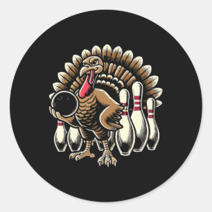 Bowling Turkije Thanksgiving Thanksgiving Dag Turk Ronde Sticker