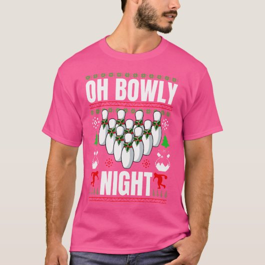 Bowling Ugly Christmas Funny Bowling Sport X-Mas T-shirt (Voorkant)