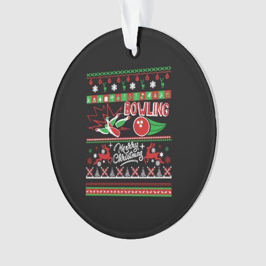 Bowling Ugly Kerstmis Ornament (voorkant)