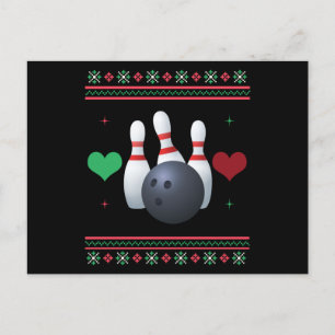 Bowling Ugly kerstSweater Xmas Briefkaart