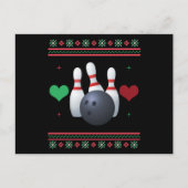 Bowling Ugly kerstSweater Xmas Briefkaart (Voorkant)