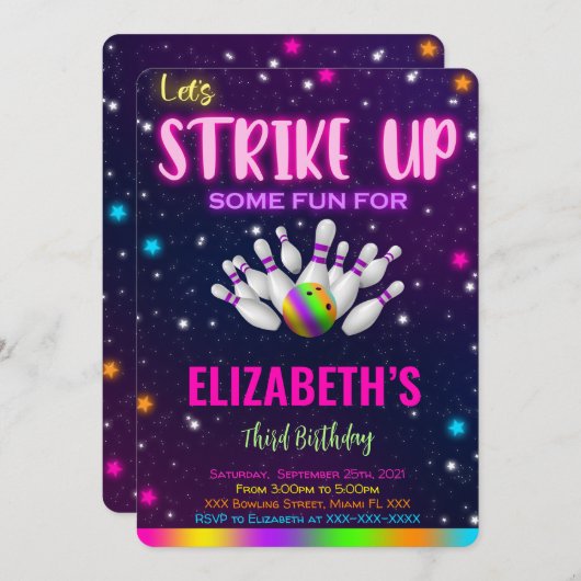 Bowling Uitnodiging (Voorkant / Achterkant)