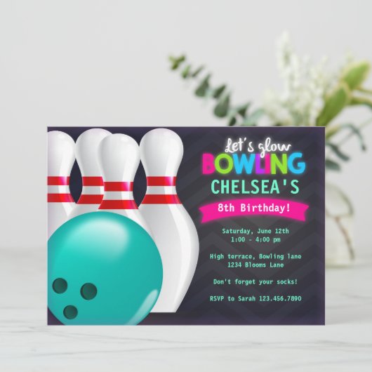 Bowling Uitnodiging (Staand voorkant)