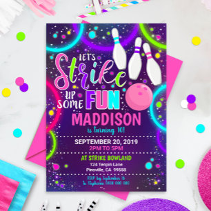 Bowling Uitnodiging Bowling Verjaardagstaking