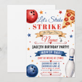 Bowling uitnodiging pizza (Voorkant / Achterkant)