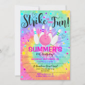 Bowling Uitnodiging Tie Dye Bowling Uitnodigingen (Voorkant)