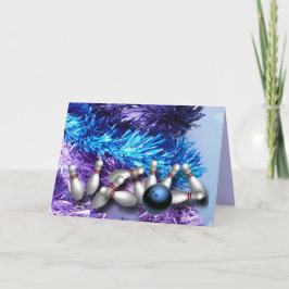 Bowling-uitnodigingskaarten met eigen tekst feestdagen kaart