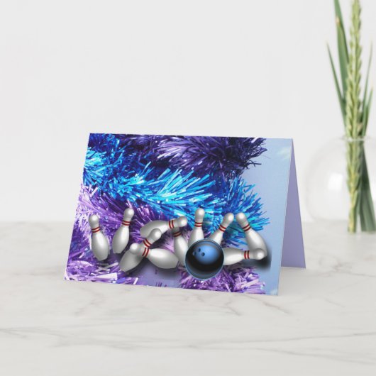 Bowling-uitnodigingskaarten op maat feestdagen kaart (Voorkant)