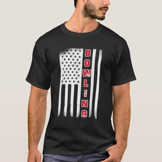 Bowling USA flag bowling team bowling ball T-shirt (Voorkant)