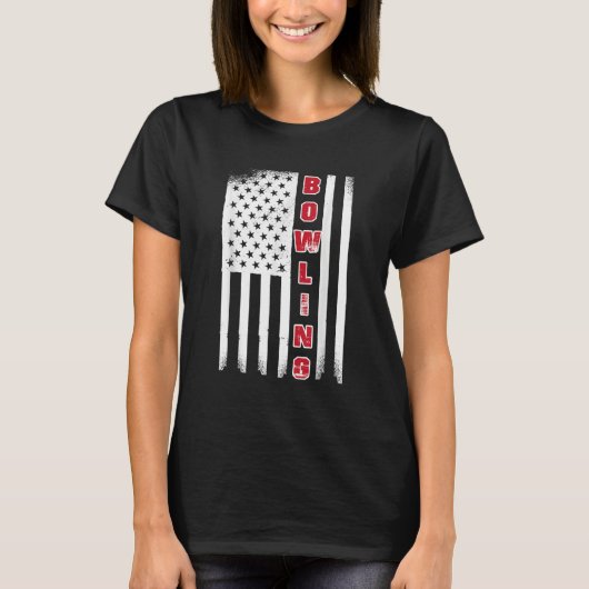 Bowling USA vlag bowlingbal T-shirt (Voorkant)