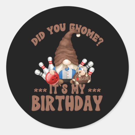 Bowling vader voor bowling kabouter ronde sticker (Voorkant)