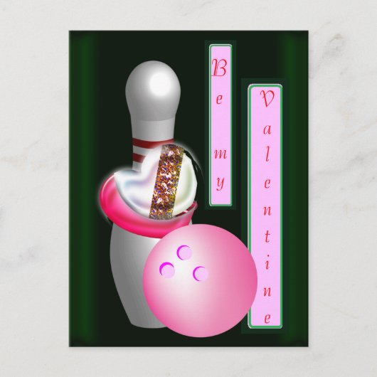 Bowling Valentijn Feestdagenkaart (Voorkant)