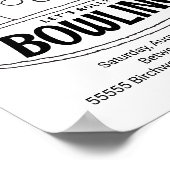 Bowling Verjaardag Bowling Art Kleurkunst Activite Poster (Hoek)