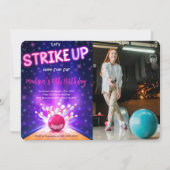 Bowling Verjaardag Foto uitnodiging (Voorkant)