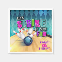 Bowling Verjaardag Party Servet - Meisje