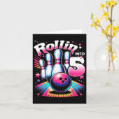 Bowling Verjaardag Rollin In 5 Partij 5e Verjaarda Kaart (Gele Bloem)