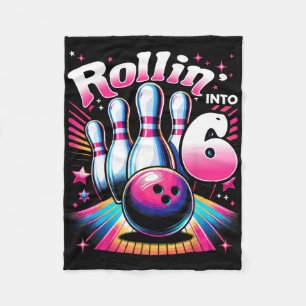 Bowling Verjaardag Rollin Into 6 Feestje 6de Verja Fleece Deken