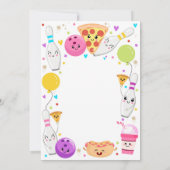 Bowling Verjaardag Uitnodiging Bowling Pizza Party (Achterkant)