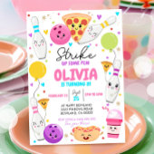 Bowling Verjaardag Uitnodiging Bowling Pizza Party