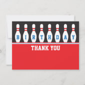 Bowling verjaardagsfeest bedankt jullie bedankt (Voorkant)