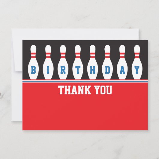 Bowling verjaardagsfeest bedankt jullie bedankt (Voorkant)