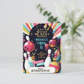 Bowling Verjaardagsfeest Briefkaart (Staand voorkant)