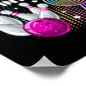 Bowling verjaardagsfeest rollin in 9 9e verjaardag poster (Hoek)