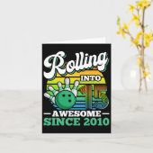 Bowling verjaardagsfeest rolt in 15 jaar 15e kaart (Gele Bloem)