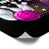 Bowling verjaardagsfeest rolt in 7 7e verjaardag poster (Hoek)